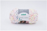 FUNNY COLOR CHENILLE WOLLE - Fb. 06 WEISS-APRICOT-GRAU-GELB